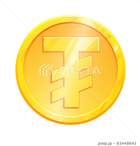 MNT Golden tugric coin symbol on white background. Finance investment concept. Exchange Mongolian currency Money banking illustration. Business income earnings. Financial sign stock vector 63448643