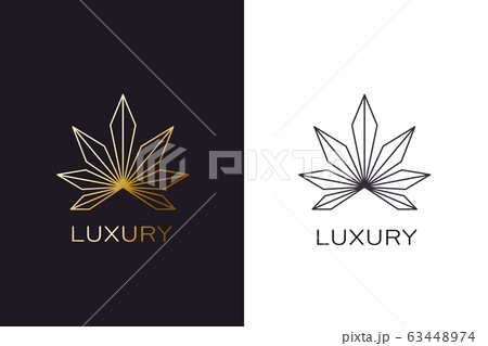 Gold cannabis plant logo. Luxury golden style 63448974
