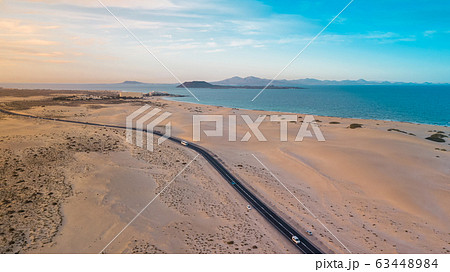 aerial view east coast of fuerteventura 63448984