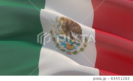 Waving flags of the world - flag of Mexico. 3D illustration. 63451283