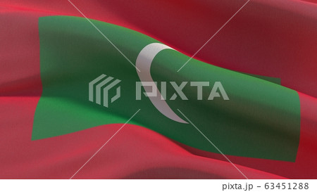 Waving flags of the world - flag of Maldives. 3D illustration. Waving flags of the world - flag of Maldives. 3D illustration. 63451288