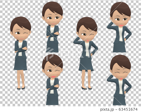 [姿勢A]黑人婦女休閒馬尾斜 63451674