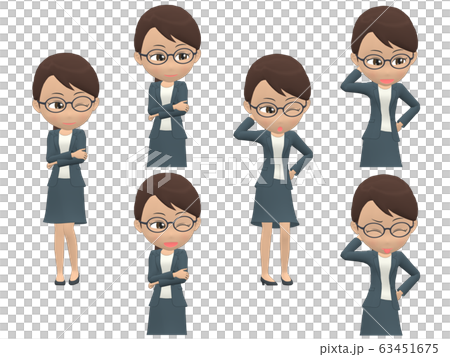 [姿勢A]黑人婦女休閒馬尾斜 63451675