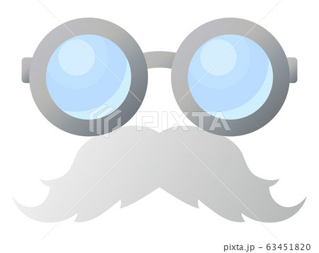 丸メガネと白い髭のイラスト素材