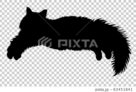 猫シルエット フォレストキャット メインクーン ラグドール ペルシャ サイベリアン ヒゲなし9のイラスト素材