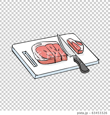 Cut The Meat Cooking Illustration Hand Drawn Stock Illustration