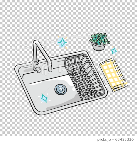 ピカピカのキッチン　イラスト　手描き 63453330
