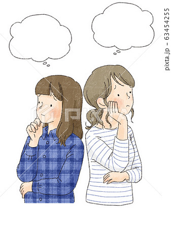 カップル　同性　女性　LGBTQ（吹き出し） 63454255