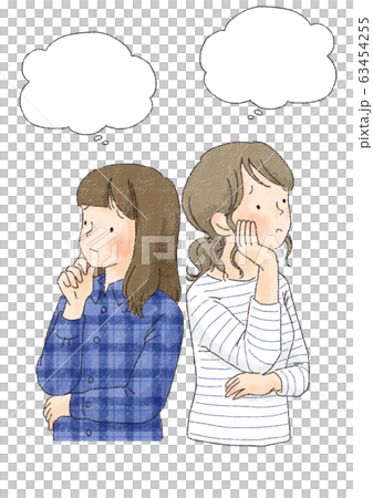 カップル　同性　女性　LGBTQ（吹き出し） 63454255