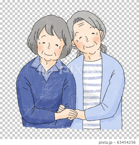 カップル　同性　女性　LGBTQ（高齢） 63454256