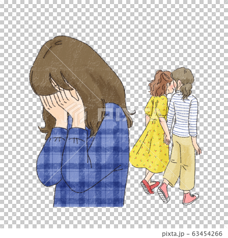 カップル　同性　女性　LGBTQ（別離１） 63454266