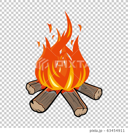 Camping Equipment Bonfire Stock Illustration