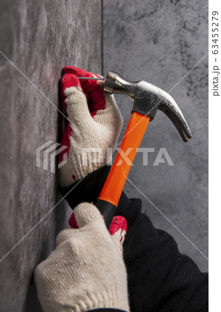 Hand work tools or construction tools top view 097 63455279