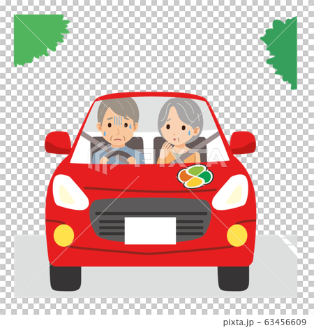 運転が不安なシニア イラスト 病気 事故 予防 運転が不安なシニア イラスト 病気 事故 予防 63456609