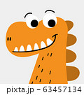 Orange monster character smiling happily.Doodle art concept,illustration painting 63457134