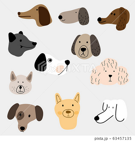 Illustration set of dogs in various styles.Doodle art concept,illustration painting Illustration set of dogs in various styles.Doodle art concept,illustration painting 63457135