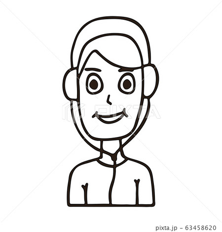 Young Man Listening To Music With Headphones のイラスト素材