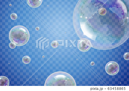 Transparent rainbow soap bubbles Transparent rainbow soap bubbles 63458865