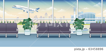 Empty airport terminal lounge 63458896