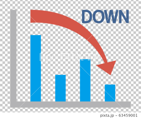 Arrow Icon Arrow Up Graph Down Down Line Graph Stock Illustration