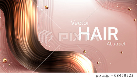 Realistic brown hair strand abstract vector poster 63459523