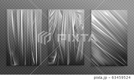 Stretched cellophane banner crumpl folded texture 63459524