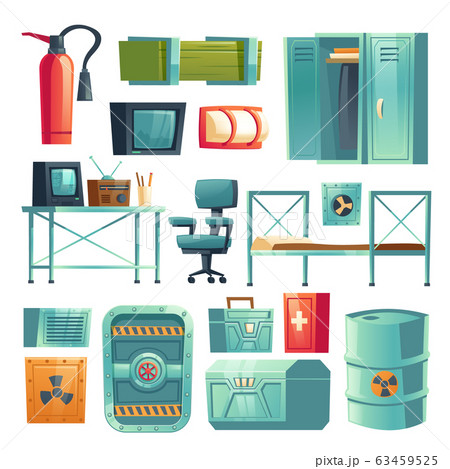 Underground bunker interior, bomb shelter Underground bunker interior, bomb shelter 63459525