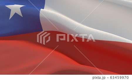 High resolution close-up flag of Chile. 3D illustration. High resolution close-up flag of Chile. 3D illustration. 63459970