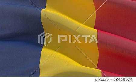 High resolution close-up flag of Chad. 3D illustration. High resolution close-up flag of Chad. 3D illustration. 63459974