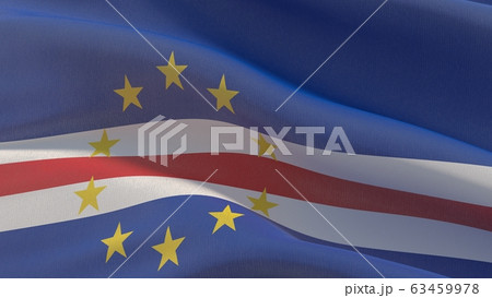 High resolution close-up flag of Cape Verde. 3D illustration. 63459978