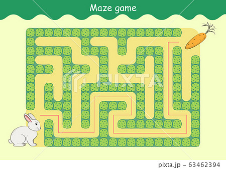 Rabbit and Carrot Maze educational game for 63462394
