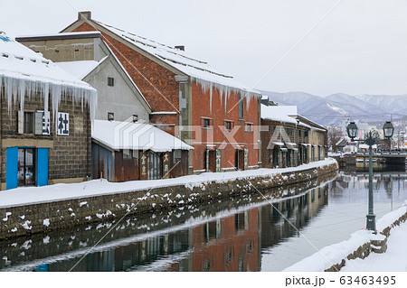 北海道_小樽運河の雪景色 北海道_小樽運河の雪景色 63463495