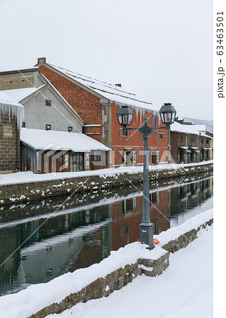 北海道_小樽運河の雪景色 北海道_小樽運河の雪景色 63463501