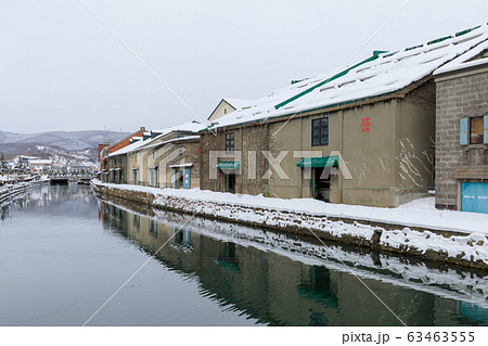 北海道_小樽運河の雪景色 北海道_小樽運河の雪景色 63463555