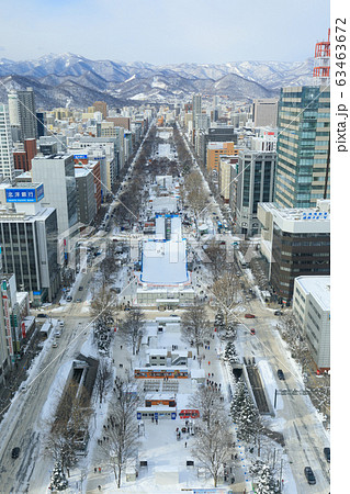 北海道 さっぽろ雪まつり風景の写真素材
