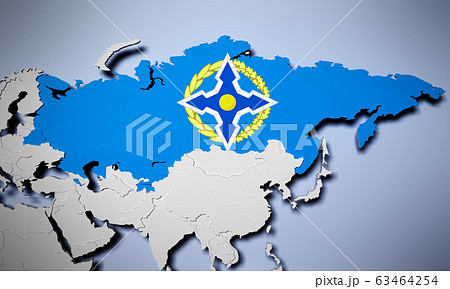 Collective Security Treaty Organization on map 3D 63464254