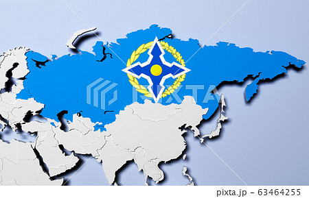 Collective Security Treaty Organization on map 3D 63464255