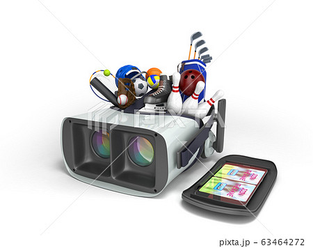 The concept of sports games in virtual reality 3d The concept of sports games in virtual reality 3d 63464272