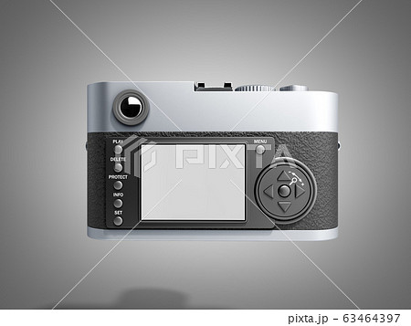 old photo camera 3d render on grey background old photo camera 3d render on grey background 63464397