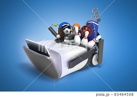 The concept of sports games in virtual reality 3d The concept of sports games in virtual reality 3d 63464508