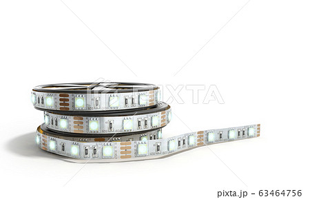 Diode strip Led lights tape in holder close-up 3d 63464756