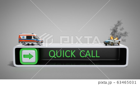 concept of quick call of ambulance 3d render on concept of quick call of ambulance 3d render on 63465031