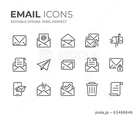 Email Line Icons Set 63466646