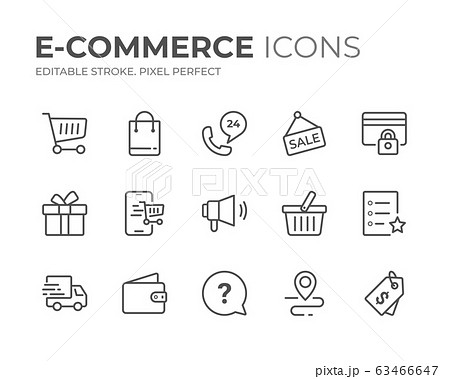 E-Commerce Line Icons Set E-Commerce Line Icons Set 63466647