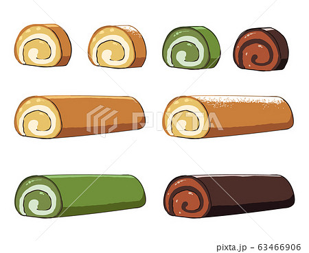 ロールケーキのイラスト素材