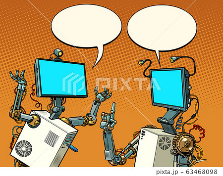 two robots communicate two robots communicate 63468098
