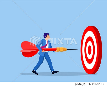 Businessman aim arrow to target. Businessman aim arrow to target. 63468437