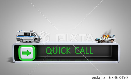 concept of quick call of police 3d render on grey 63468450