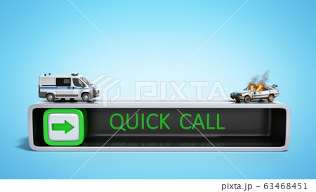 concept of quick call of police 3d render on blue 63468451