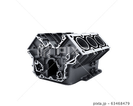 Cylinder Block From Car With V6 Engine 3d Renderのイラスト素材